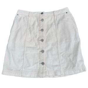 Abercrombie & Fitch Women’s Corduroy Ivory White Button Up Skirt Size Small